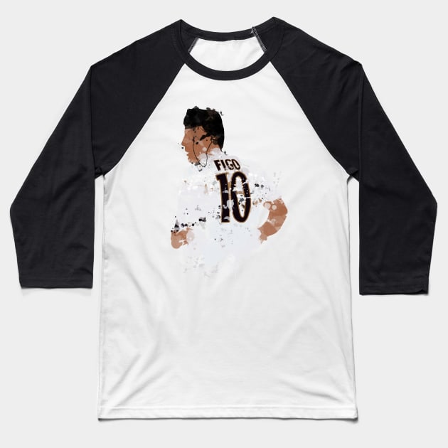 Luis Figo - Real Madrid Legend Baseball T-Shirt by FootballArcade